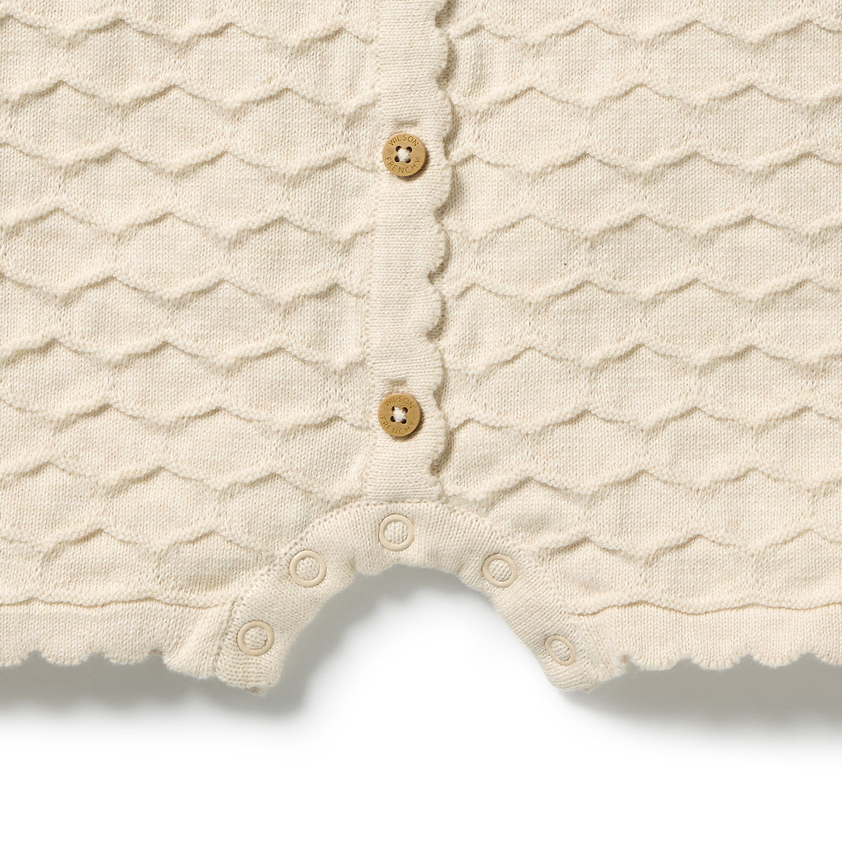 Wilson & Frenchy Organic Knitted Chevron Growsuit Milk Cloud