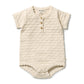 Wilson & Frenchy Organic Knitted Chevron Bodysuit Milk Cloud