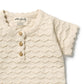 Wilson & Frenchy Organic Knitted Chevron Bodysuit Milk Cloud