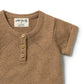 Wilson & Frenchy Organic Knitted Pointelle Bodysuit Ginger Snap