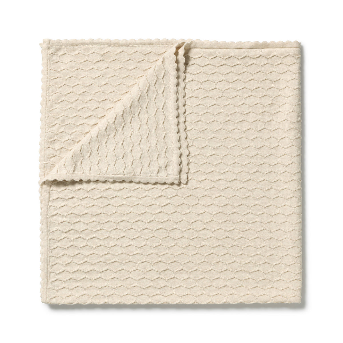 Wilson & Frenchy Organic Knitted Chevron Blanket Milk Cloud