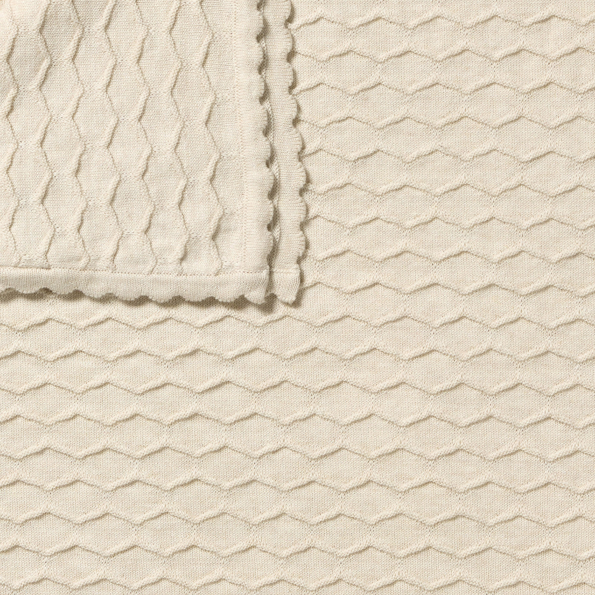 Wilson & Frenchy Organic Knitted Chevron Blanket Milk Cloud