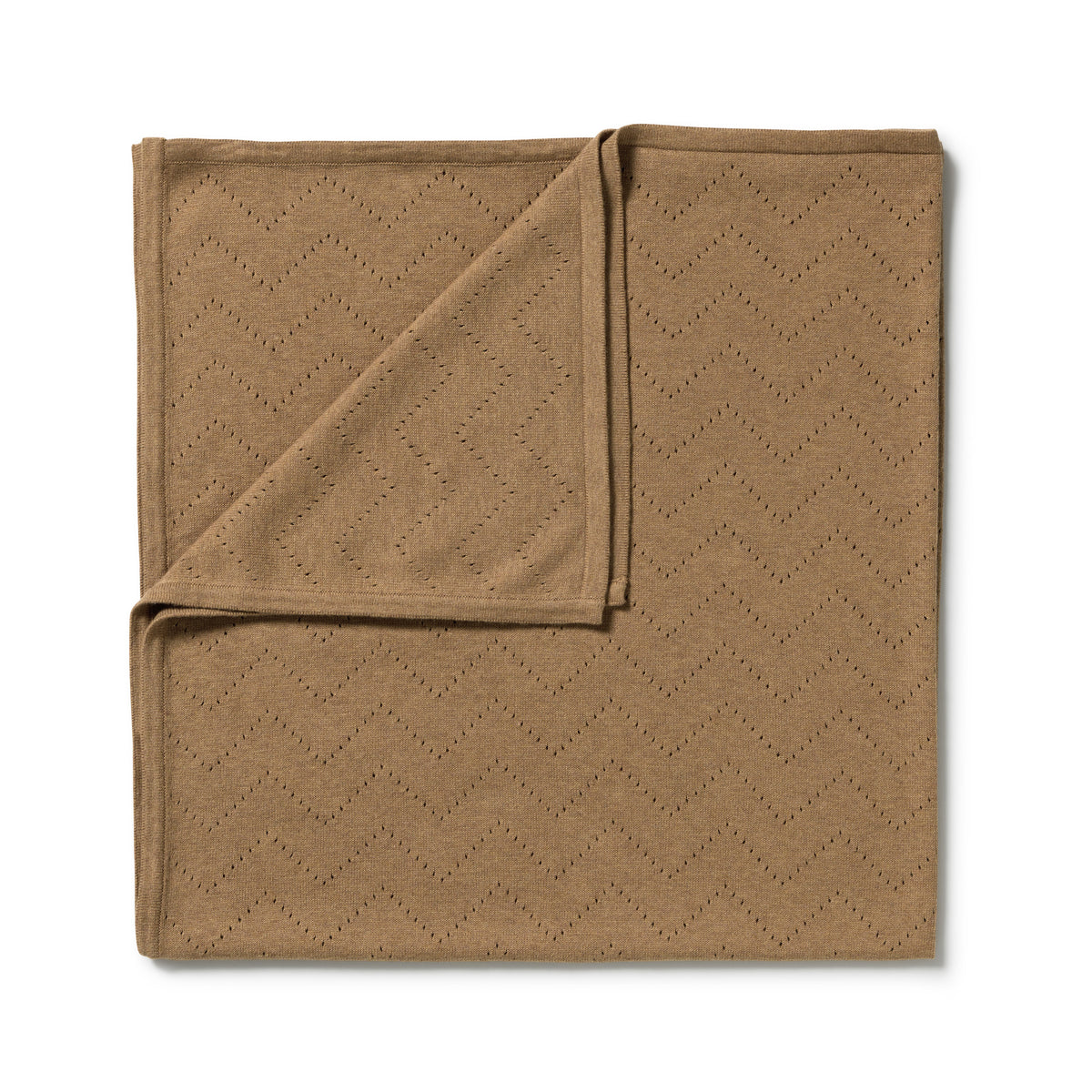 Wilson & Frenchy Organic Knitted Pointelle Blanket Ginger Snap