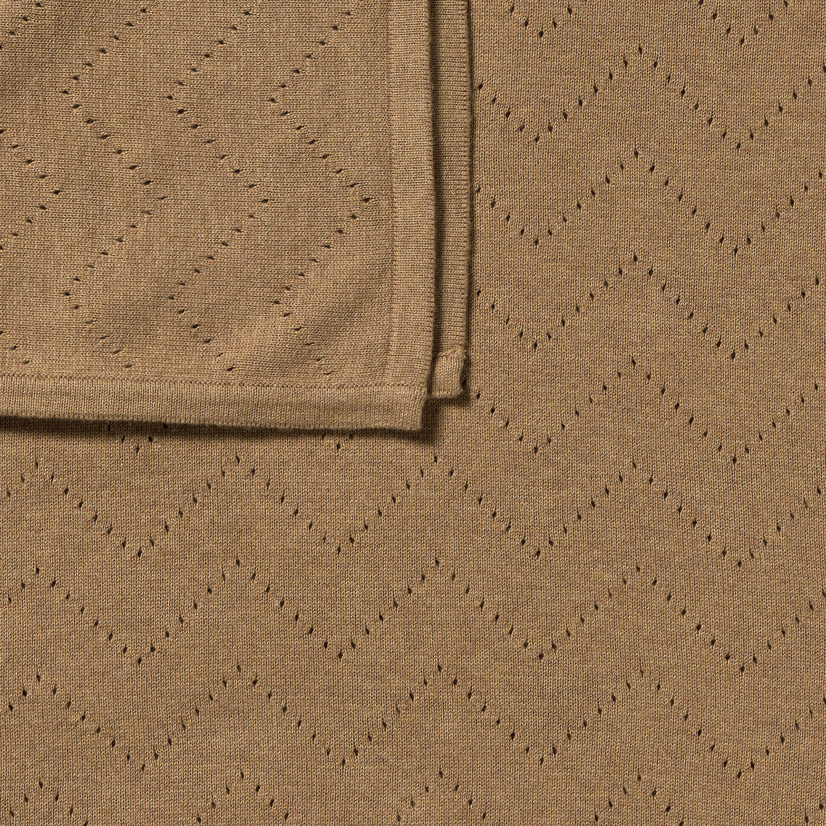 Wilson & Frenchy Organic Knitted Pointelle Blanket Ginger Snap