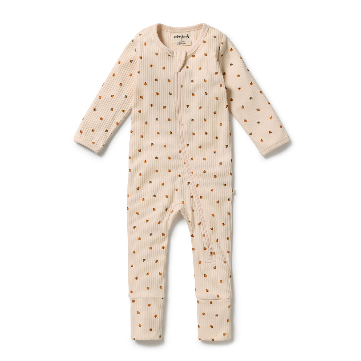 Wilson & Frenchy Organic Zipsuit with Feet Little Lady Bugs