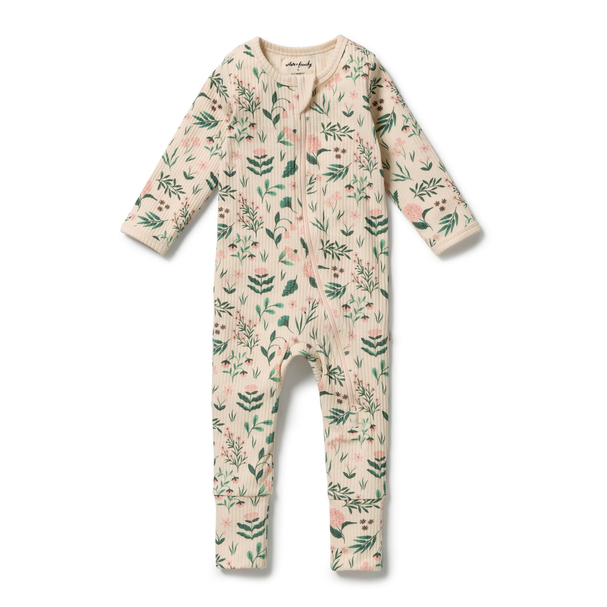 Wilson & Frenchy Organic Zipsuit with Feet Sweet Bloom