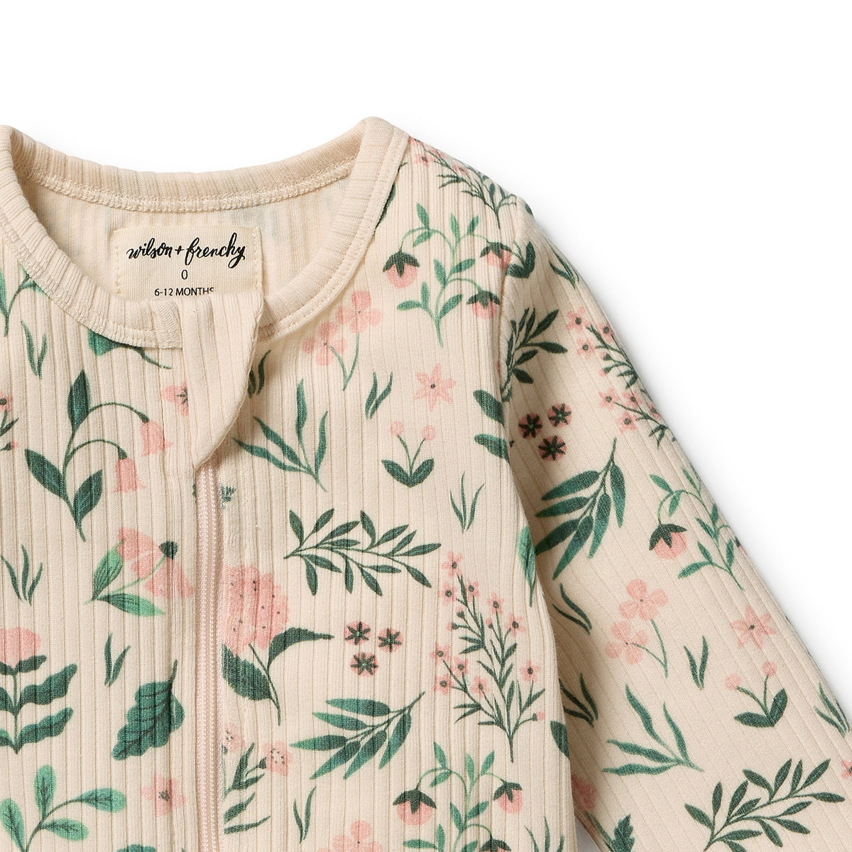 Wilson & Frenchy Organic Zipsuit with Feet Sweet Bloom