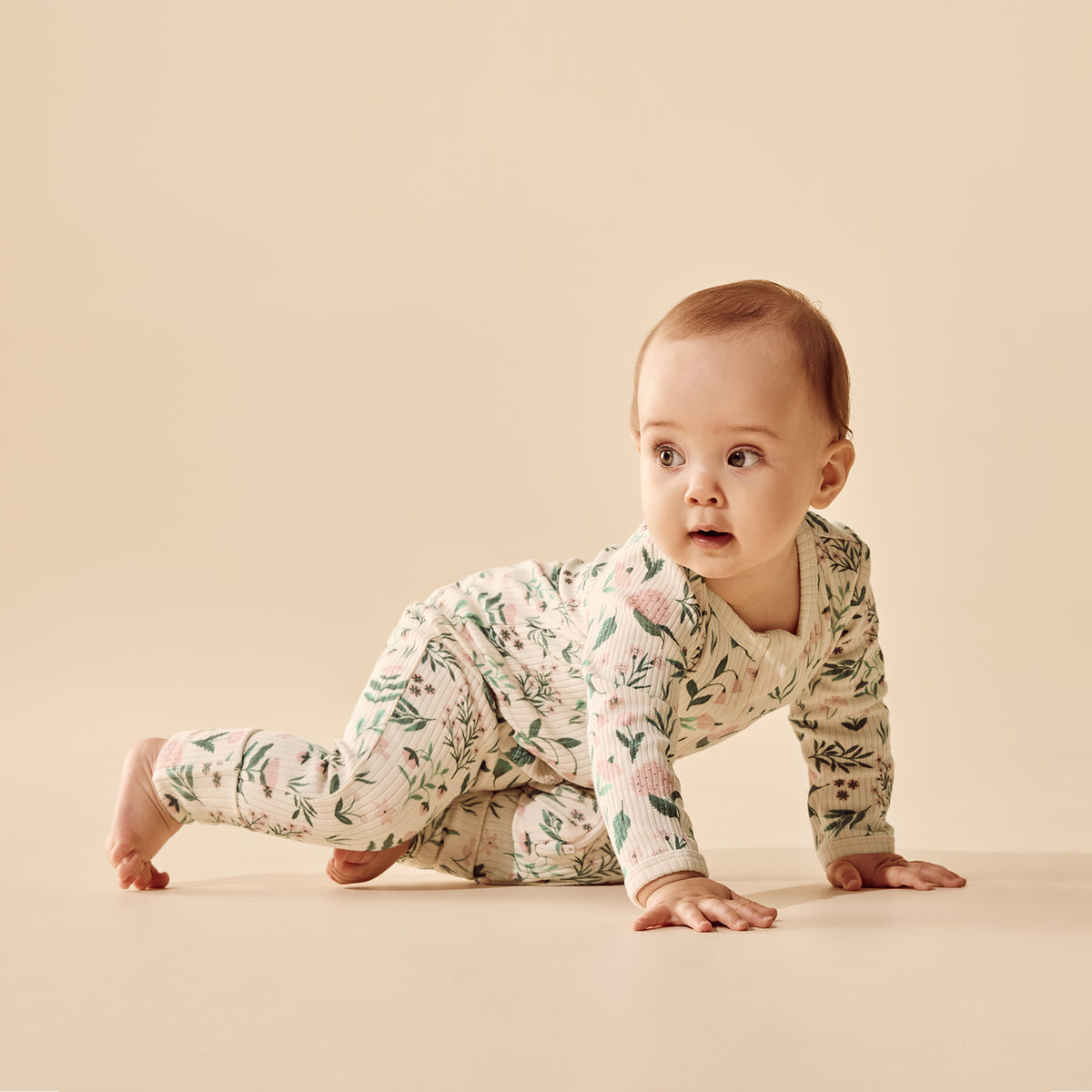 Wilson & Frenchy Organic Zipsuit with Feet Sweet Bloom