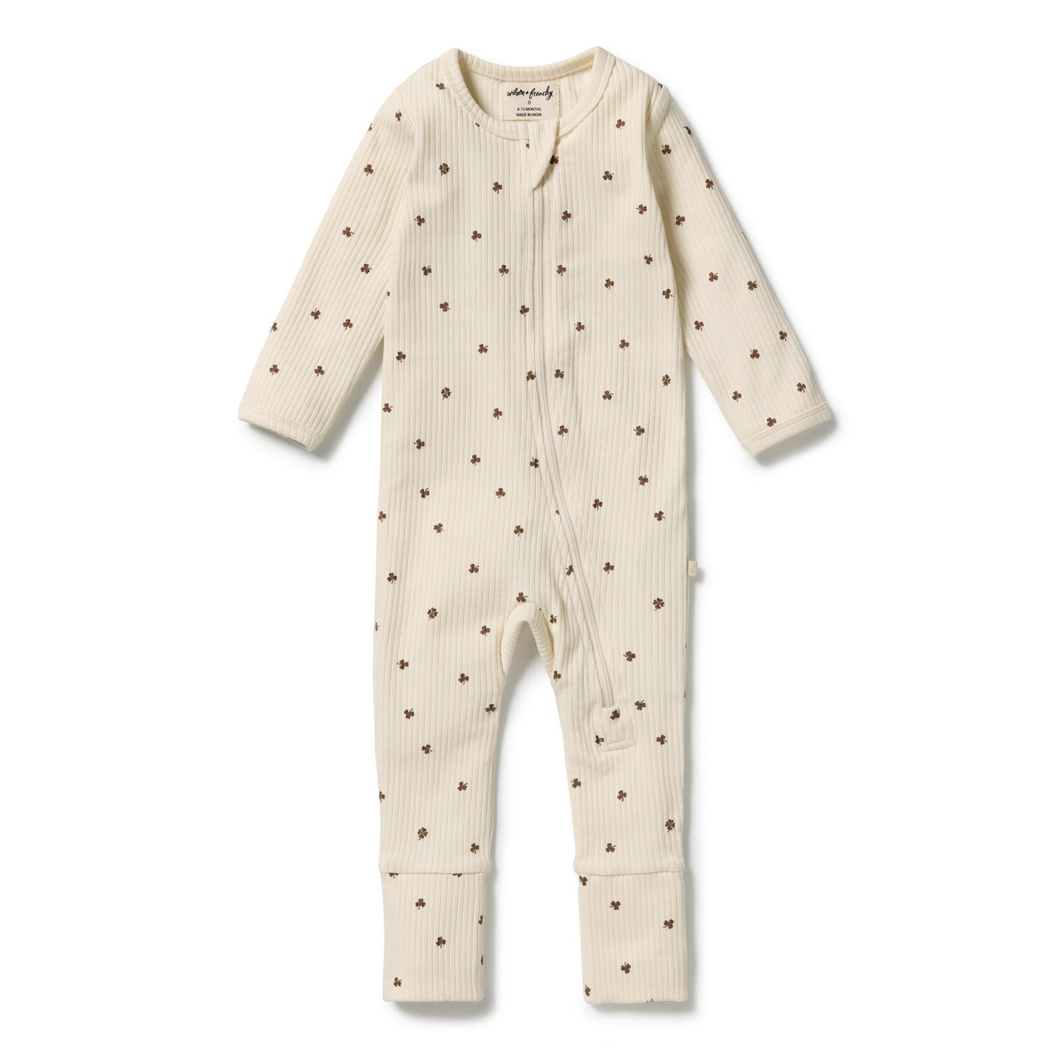 Wilson & Frenchy Organic Zipsuit with Feet My Lucky Charm