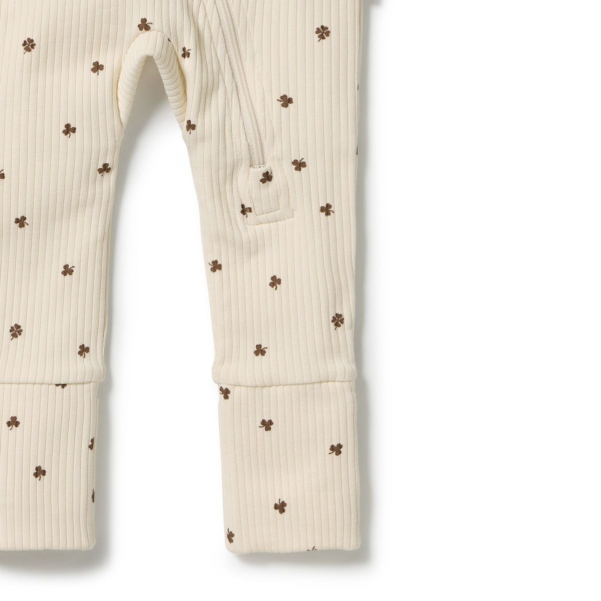 Wilson & Frenchy Organic Zipsuit with Feet My Lucky Charm