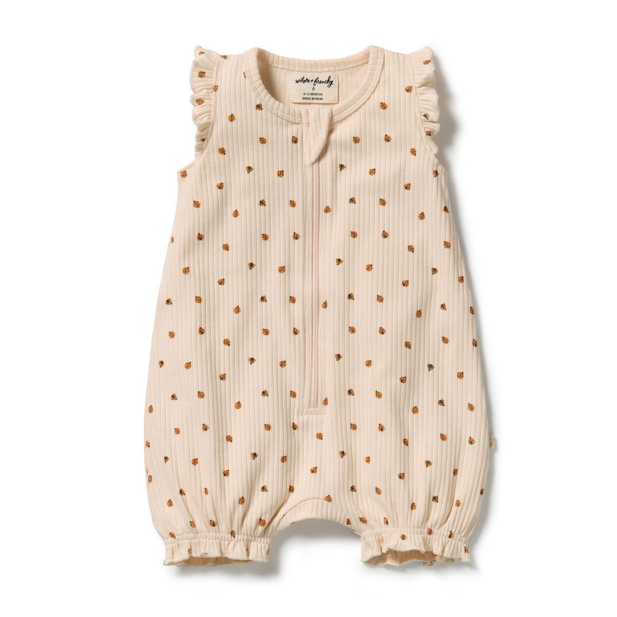 Wilson & Frenchy Organic Ruffle Zipsuit Little Lady Bugs