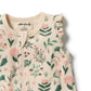 Wilson & Frenchy Organic Ruffle Zipsuit Sweet Bloom