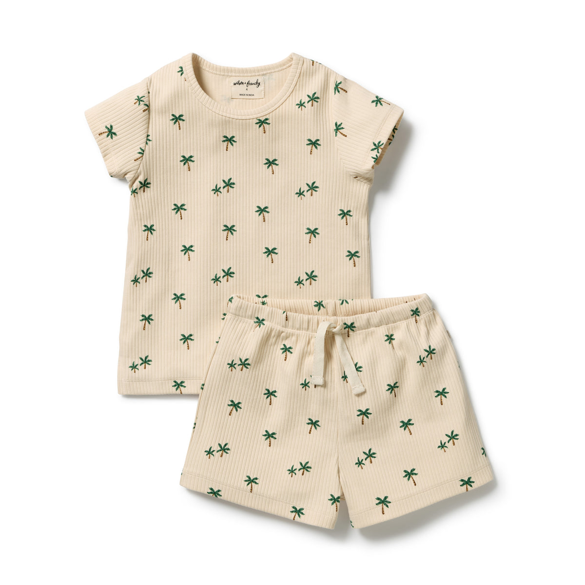 Wilson & Frenchy Organic Short Sleeved Pyjamas Tiny Palm