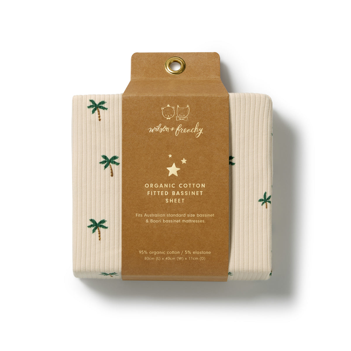 Wilson & Frenchy Organic Bassinet Sheet Tiny Palm