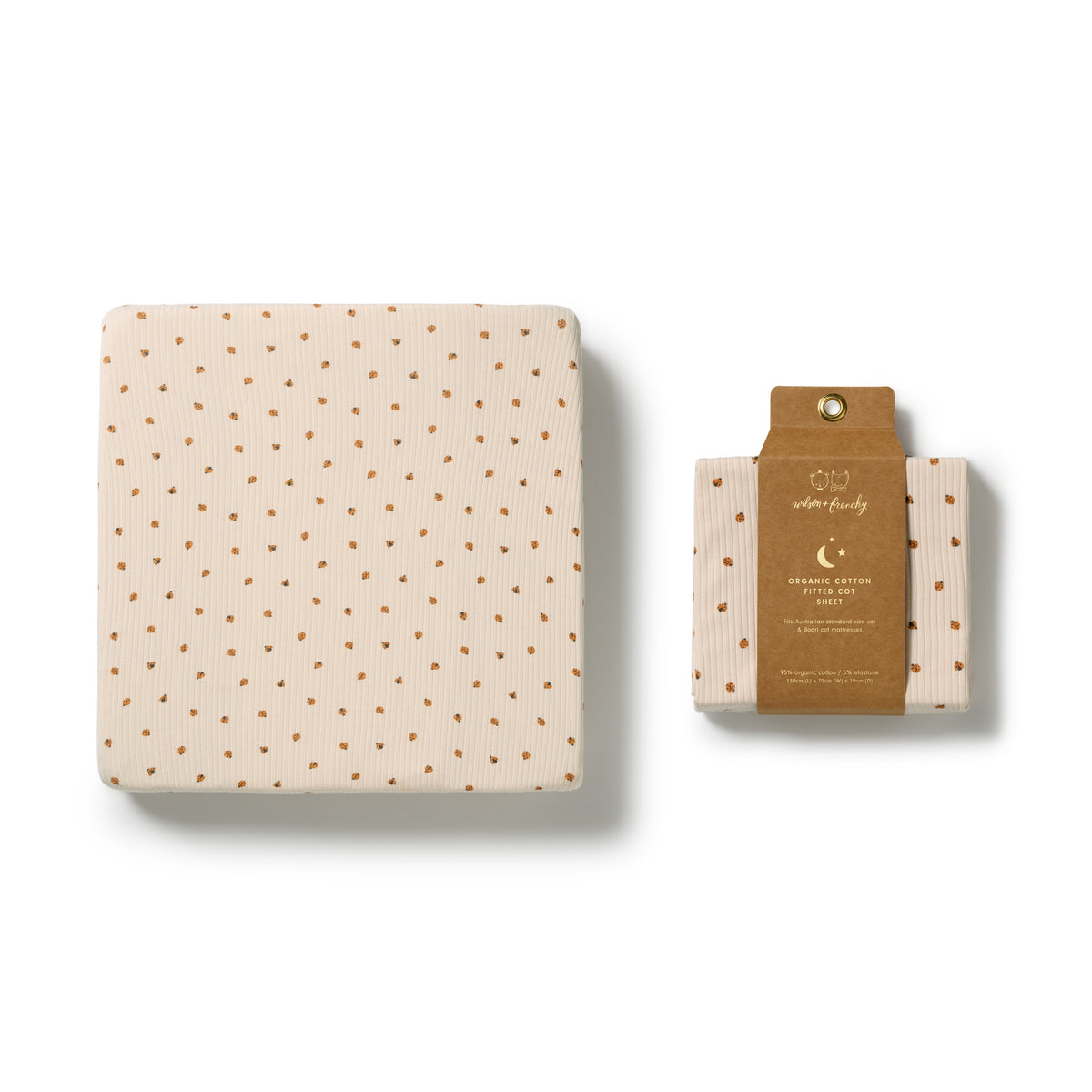 Wilson & Frenchy Organic Cot Sheet Little Lady Bugs