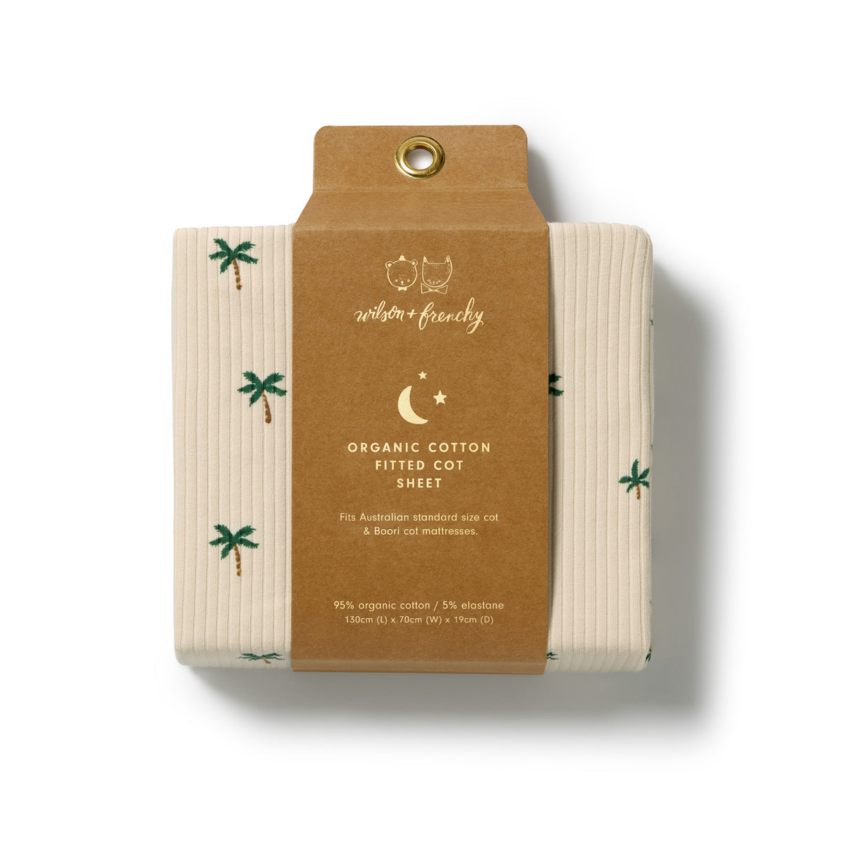 Wilson & Frenchy Organic Cot Sheet Tiny Palm