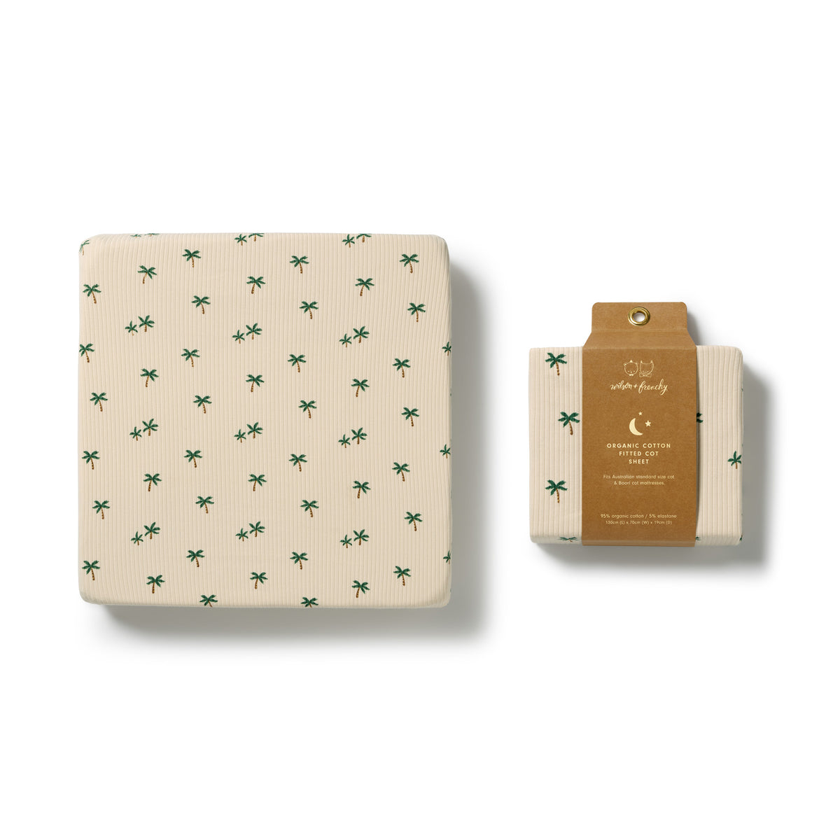 Wilson & Frenchy Organic Cot Sheet Tiny Palm