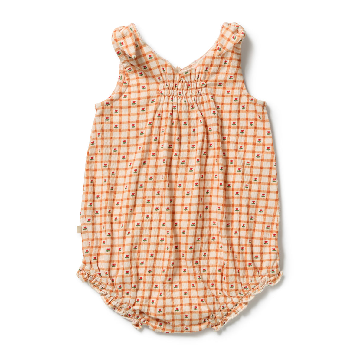 Wilson & Frenchy Organic Crinkle Tie Playsuit Checkerberry