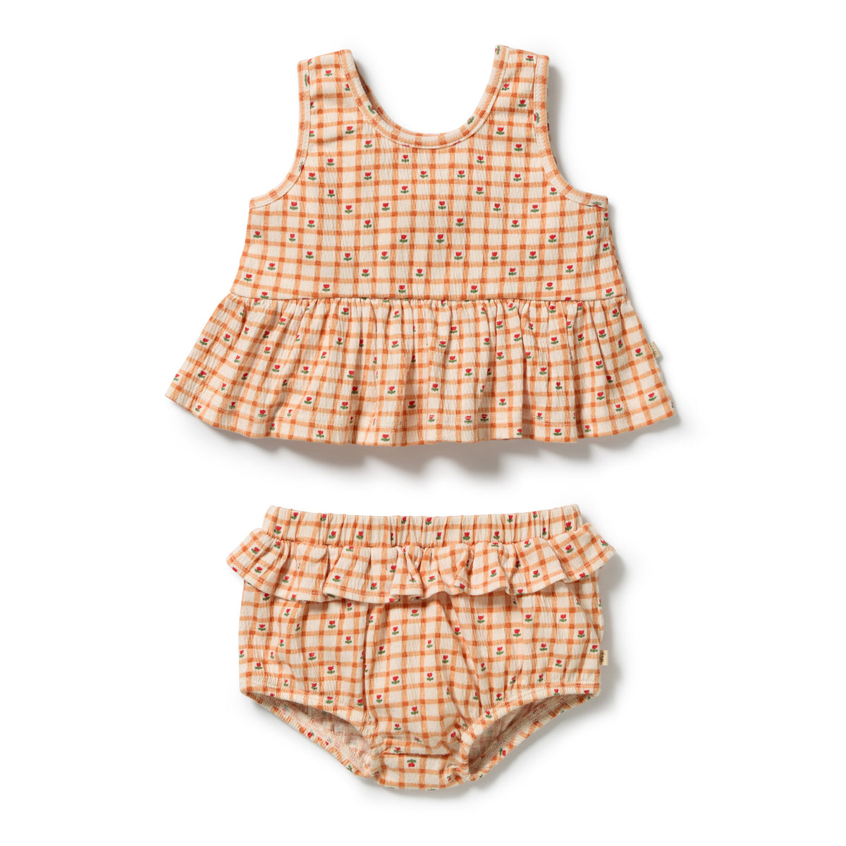 Wilson & Frenchy Organic Crinkle Ruffle Set Checkerberry