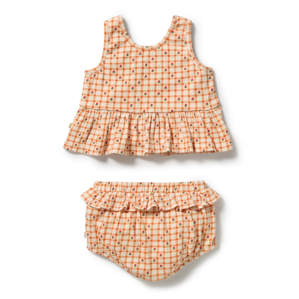 Wilson & Frenchy Organic Crinkle Ruffle Set Checkerberry