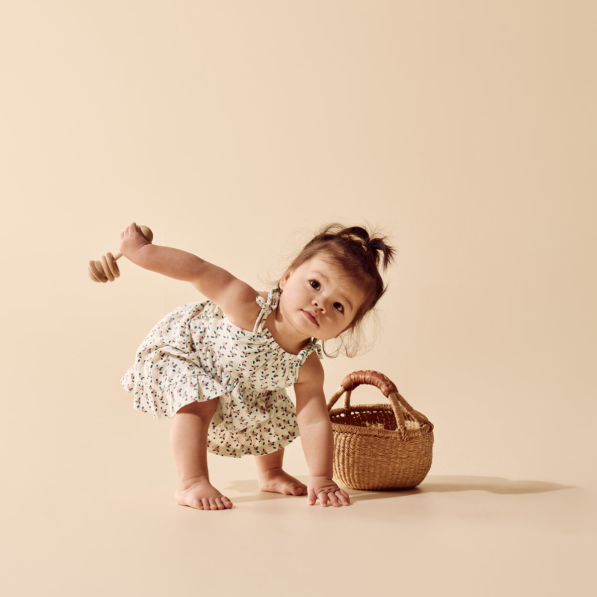 Wilson & Frenchy Organic Crinkle Ruffle Dress Little Blossom
