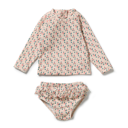 Wilson & Frenchy Cutwork Rashie Swimset Little Blossom
