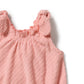 Wilson & Frenchy Organic Terry Tie Playsuit Petal Pink Check