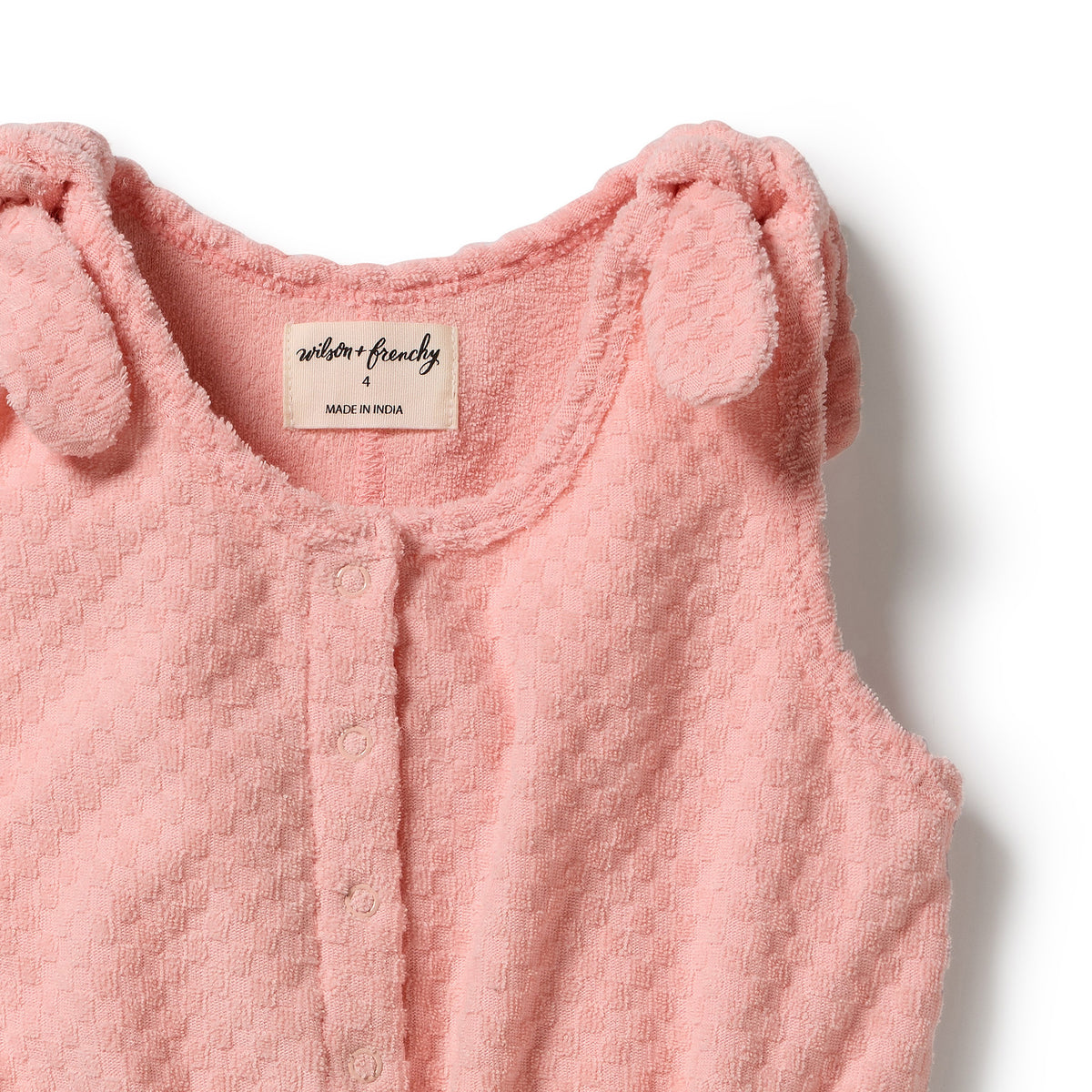 Wilson & Frenchy Organic Terry Playsuit | Jumpsuit Petal Pink Check