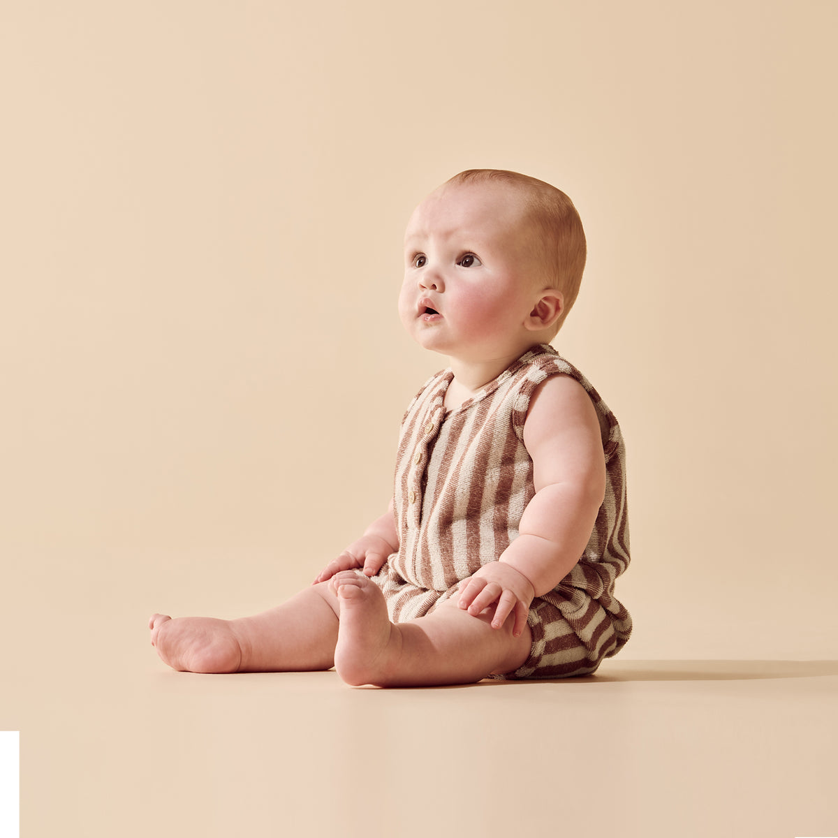 Wilson & Frenchy Organic Terry Growsuit Cherry Cola Stripe