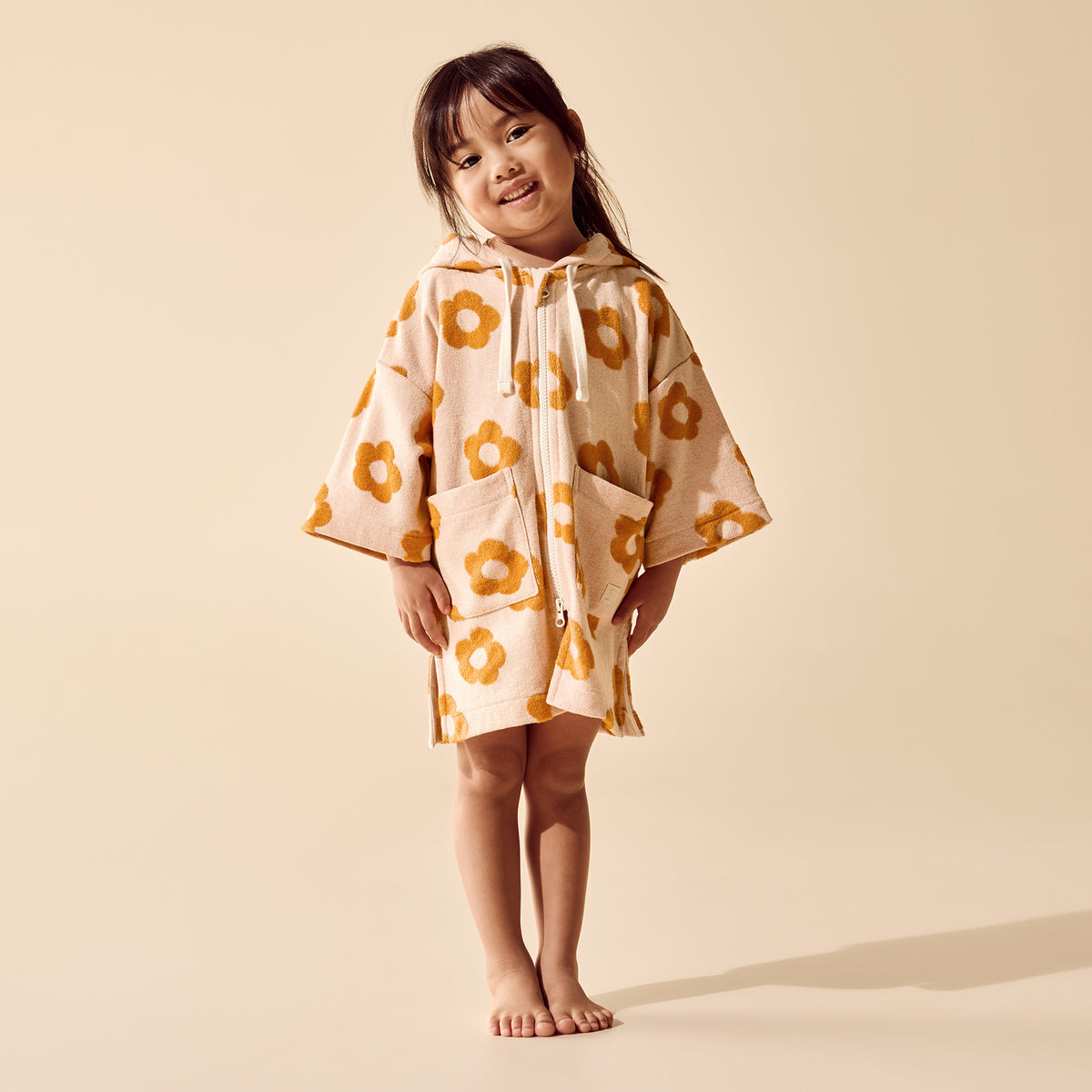 Wilson & Frenchy Organic Terry Hooded Towel Daisy Glow