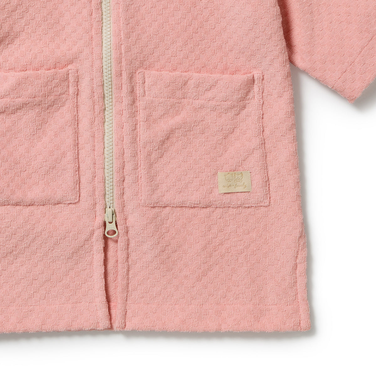 Wilson & Frenchy Organic Terry Hooded Towel Petal Pink Check