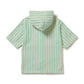 Wilson & Frenchy Organic Terry Hooded Towel Seafoam Stripe