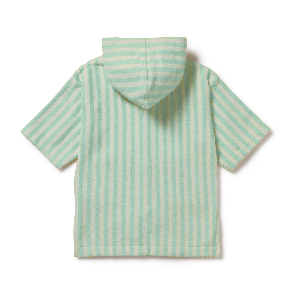 Wilson & Frenchy Organic Terry Hooded Towel Seafoam Stripe