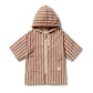 Wilson & Frenchy Organic Terry Hooded Towel Cherry Cola Stripe