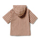 Wilson & Frenchy Organic Terry Hooded Towel Cherry Cola Stripe