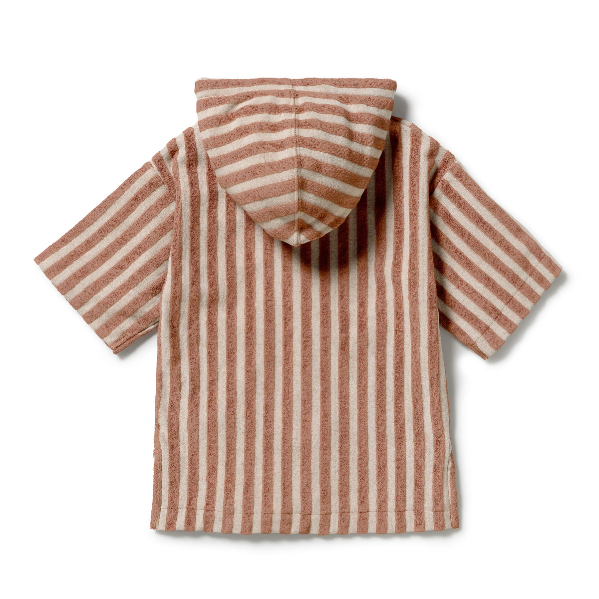 Wilson & Frenchy Organic Terry Hooded Towel Cherry Cola Stripe