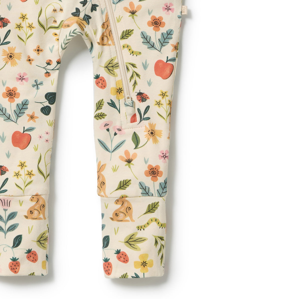 Wilson & Frenchy Organic Zipsuit with Feet Summer Garden
