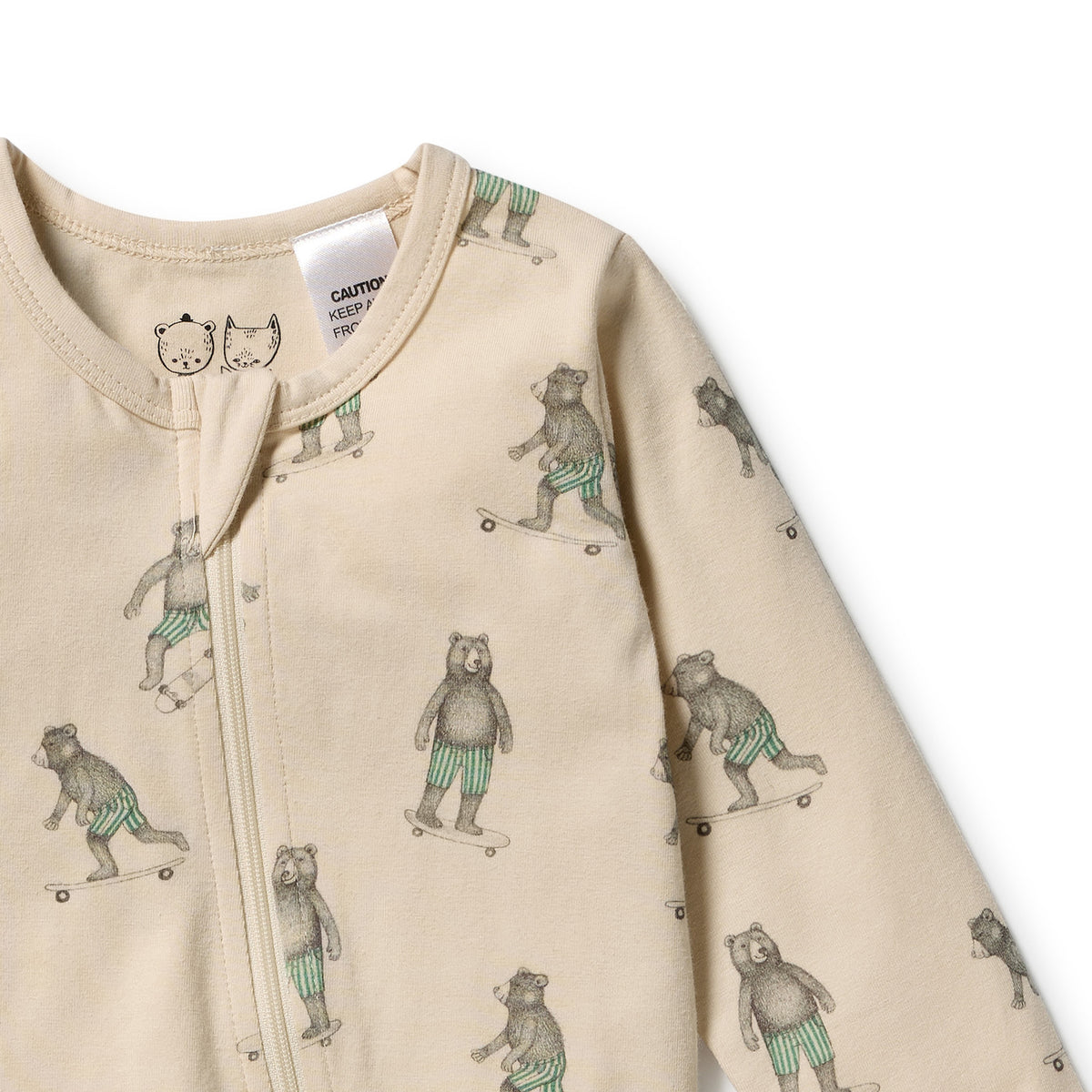 Wilson & Frenchy Organic Zipsuit with Feet Skater Club