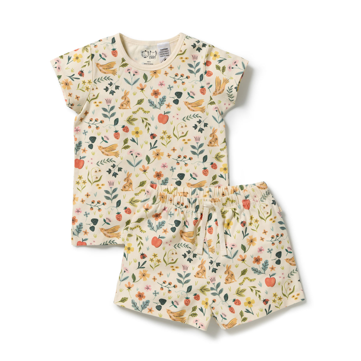 Wilson & Frenchy Organic Short Sleeved Pyjamas Summer Garden