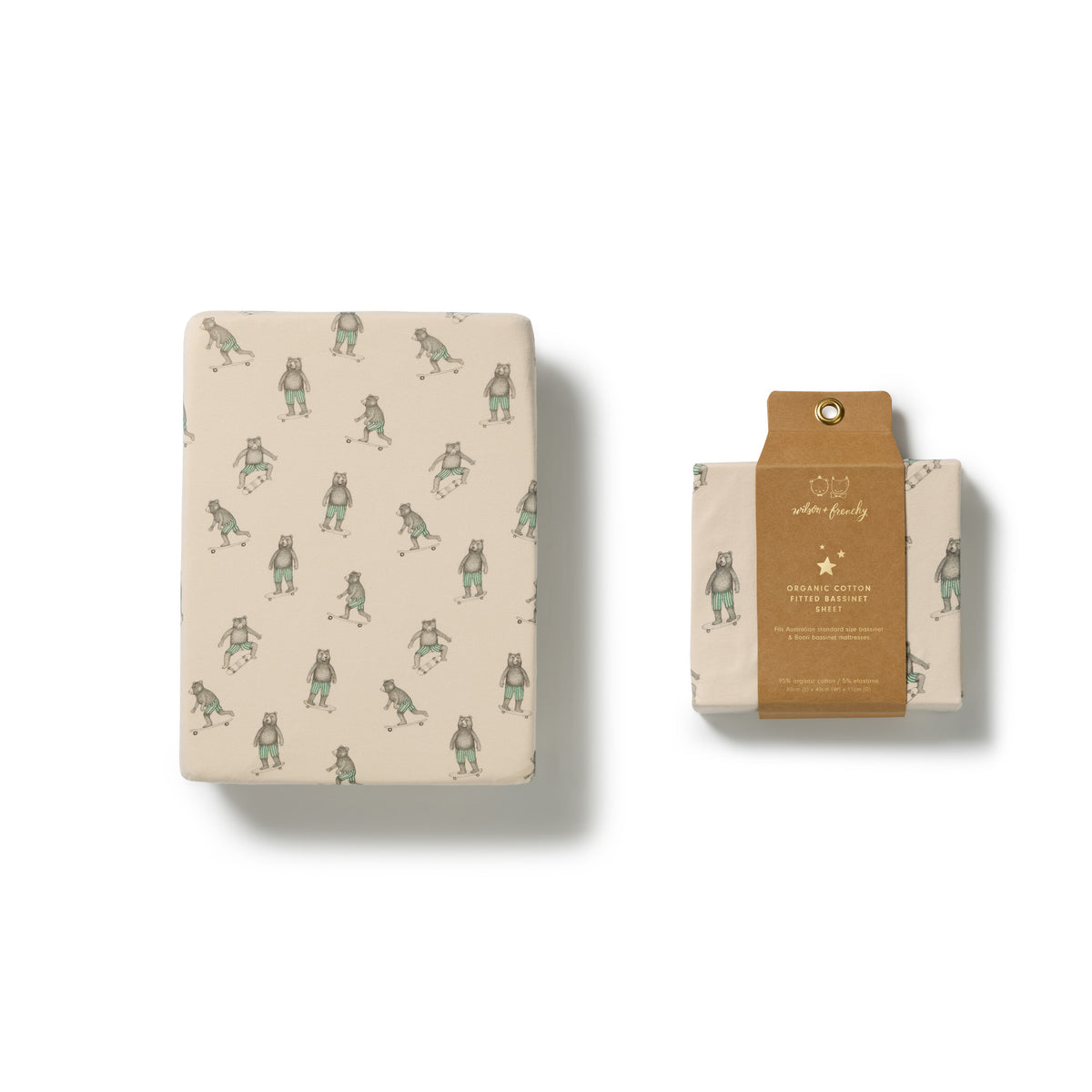 Wilson & Frenchy Organic Bassinet Sheet Skater Club