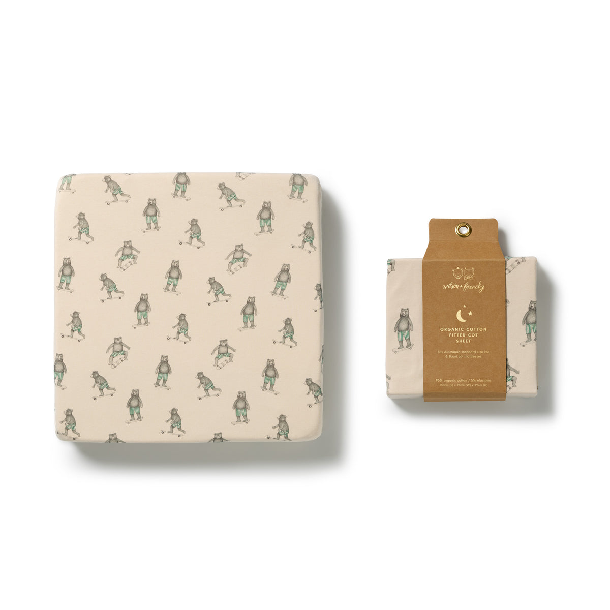 Wilson & Frenchy Organic Cot Sheet Skater Club
