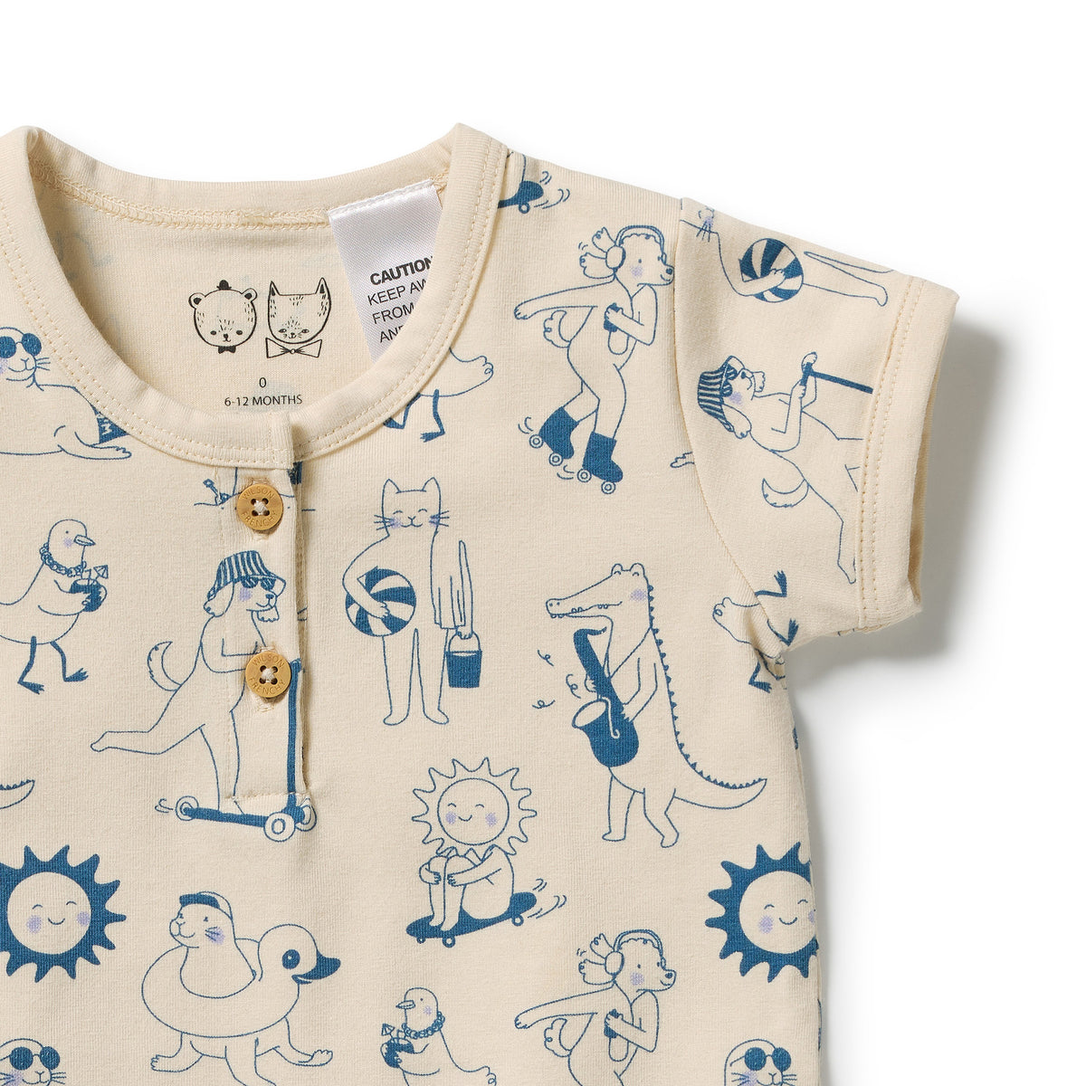 Wilson & Frenchy Organic Henley Bodysuit Tout est Magique