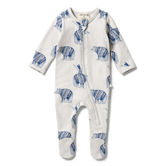 Wilson & Frenchy Organic Zipsuit with Feet Little Adventures