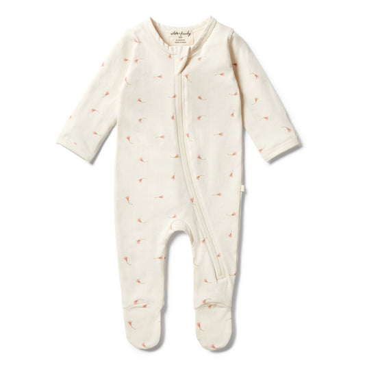Wilson & Frenchy Organic Zipsuit with Feet Little Blossom