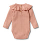 Wilson & Frenchy Knitted Rib Ruffle Bodysuit Dusk
