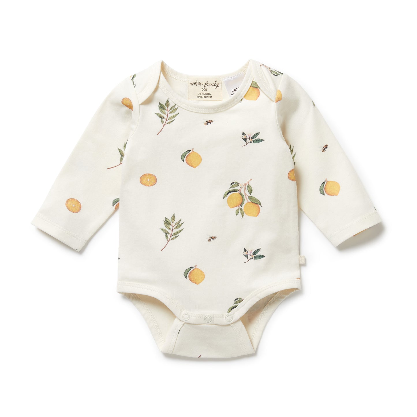 Wilson & Frenchy Organic Long Sleeve Bodysuit Lovely Lemons