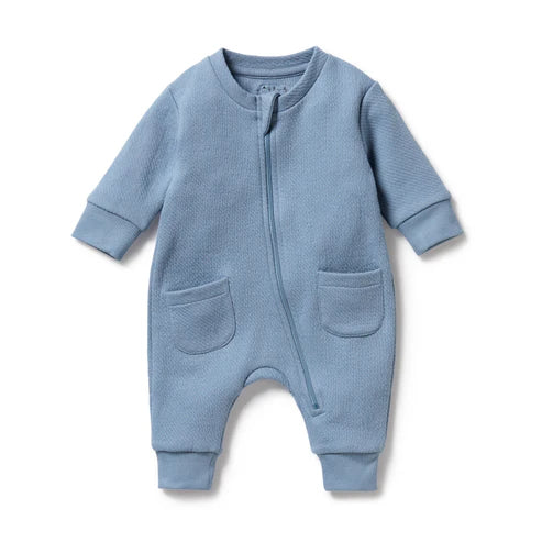 Wilson & Frenchy Quilted Growsuit Storm Blue