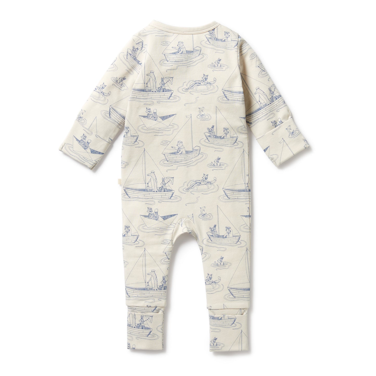 Wilson & Frenchy Organic Zipsuit with Feet Sail Away