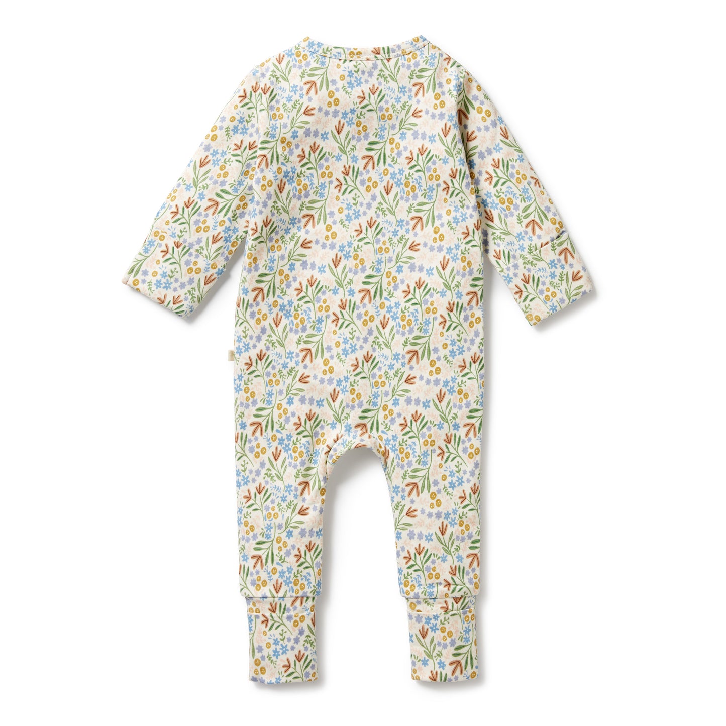 Wilson & Frenchy Organic Zipsuit with Feet Tinker Floral