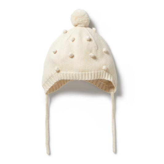 Wilson & Frenchy Knitted Bauble Bonnet Ecru
